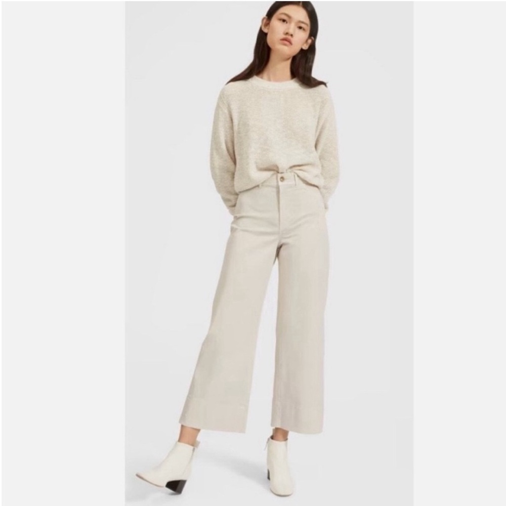 Everlane Wide Leg Crop Khaki Pants High Rise Womens Size 4 EUC Business Casual